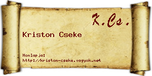 Kriston Cseke névjegykártya